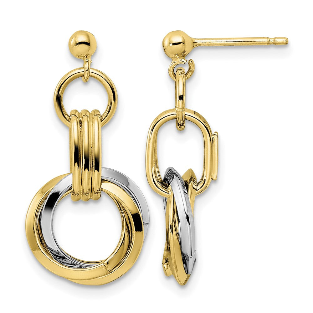 Polished Intertwined Circles Post Dangle Earrings
