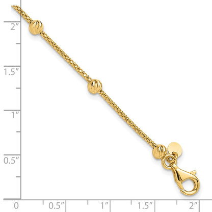 Polished and Diamond-cut Beaded Bracelet 7.5" - 4mm