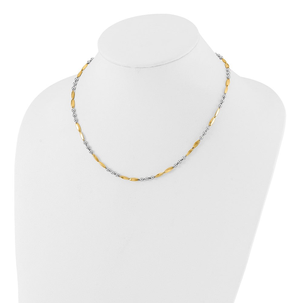 Polished Necklace 18" - Two-Tone Gold