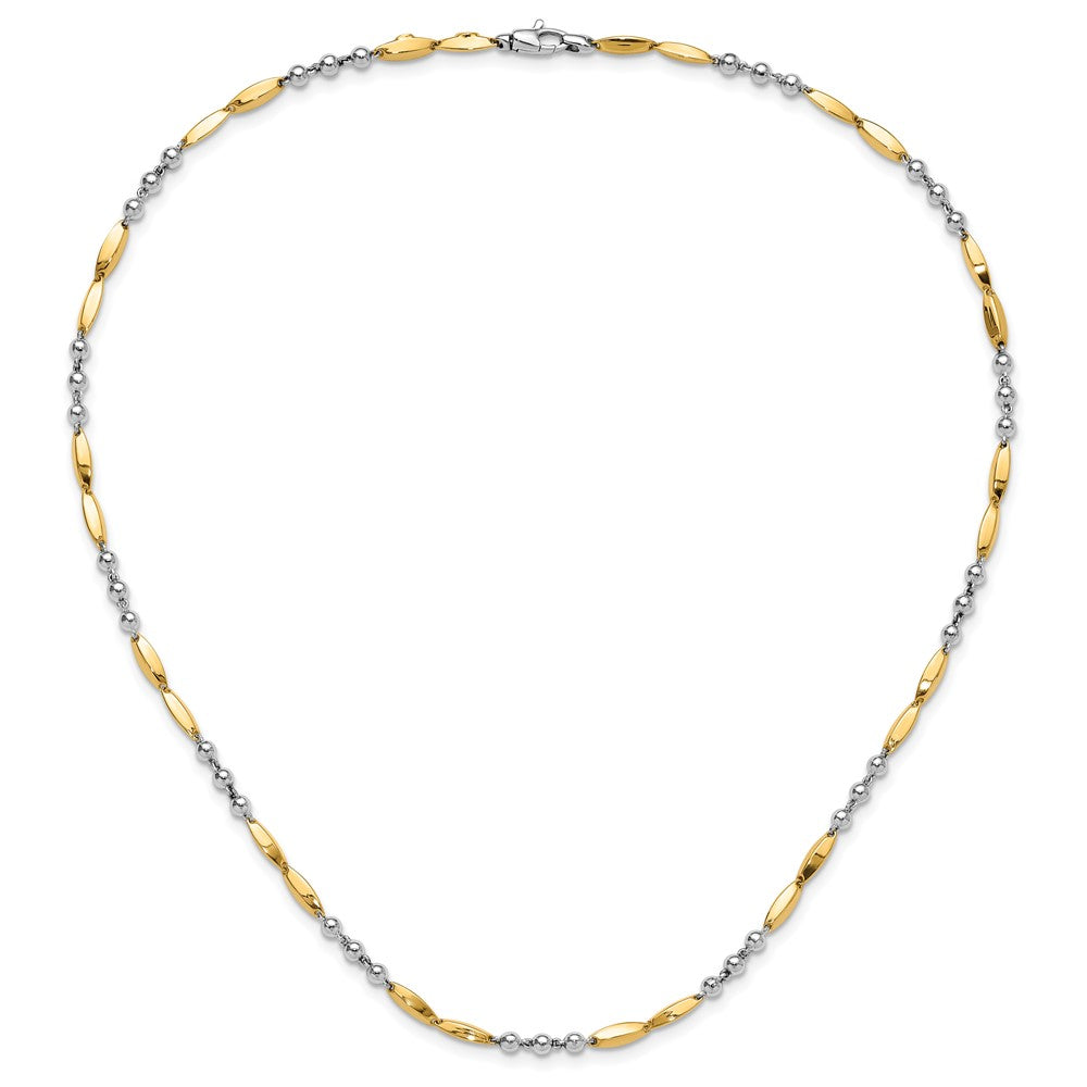 Polished Necklace 18" - Two-Tone Gold