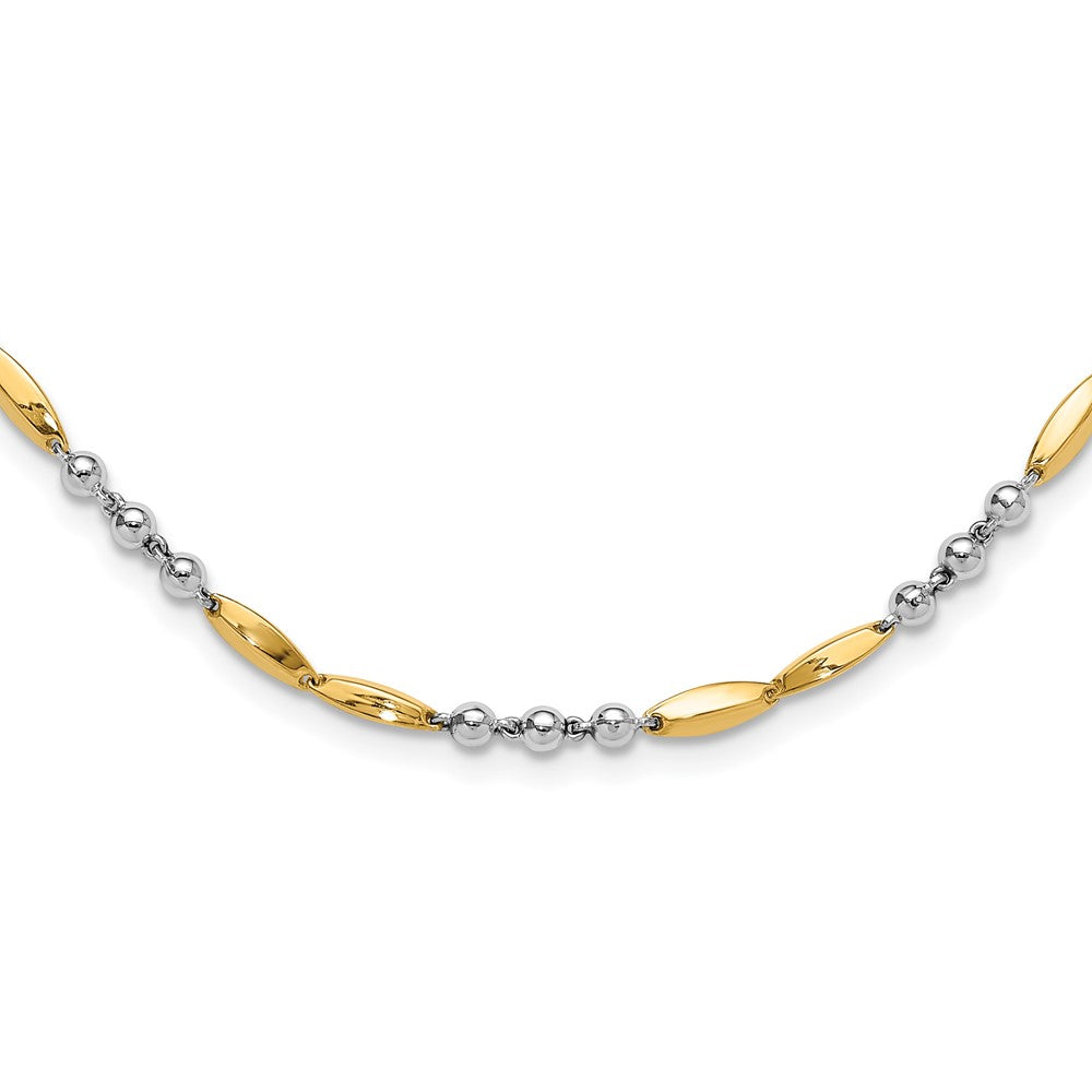 Polished Necklace 18" - Two-Tone Gold