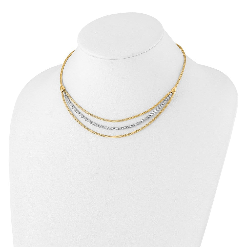 Polished and Diamond-cut Layered Plus 2in ext. Necklace