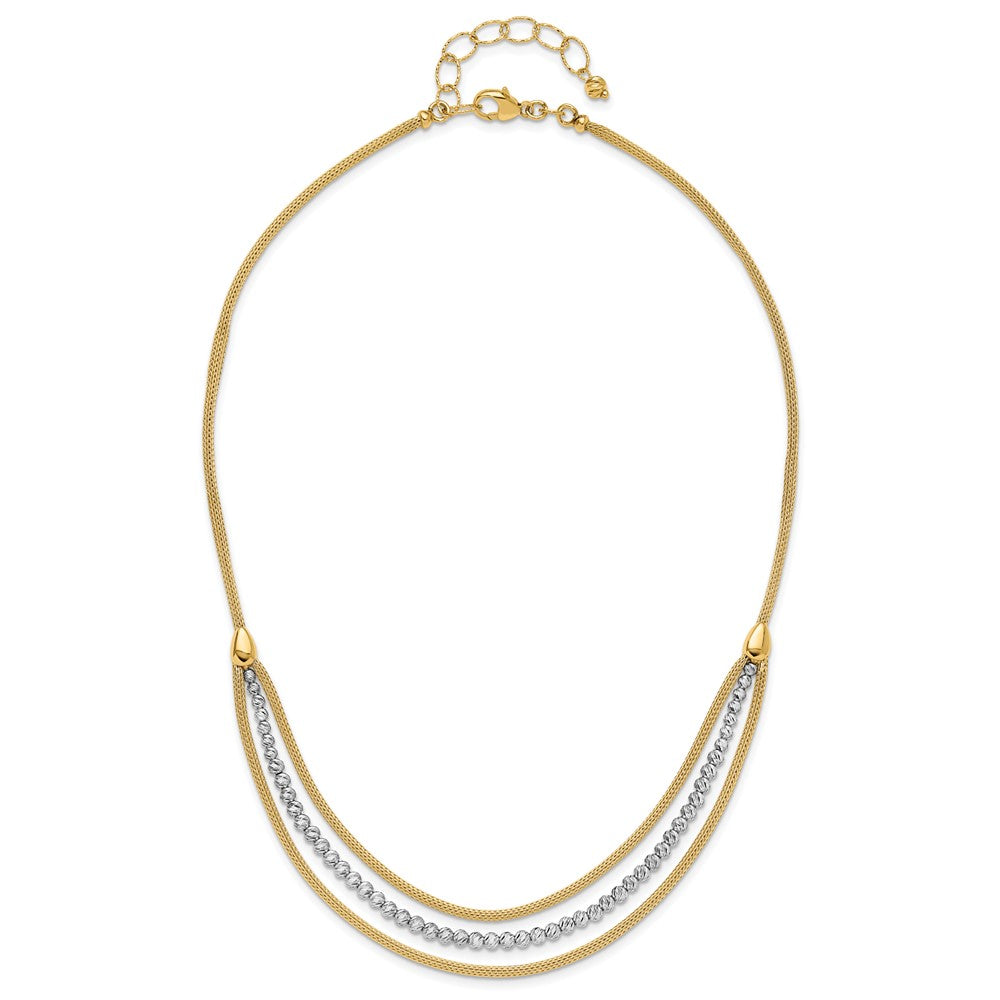 Polished and Diamond-cut Layered Plus 2in ext. Necklace