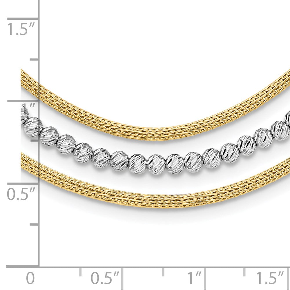Polished and Diamond-cut Layered Plus 2in ext. Necklace