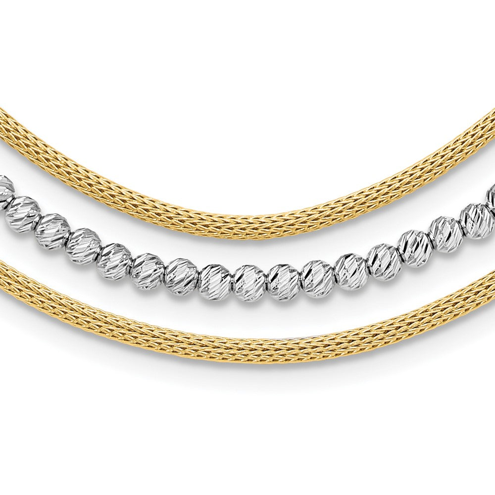 Polished and Diamond-cut Layered Plus 2in ext. Necklace
