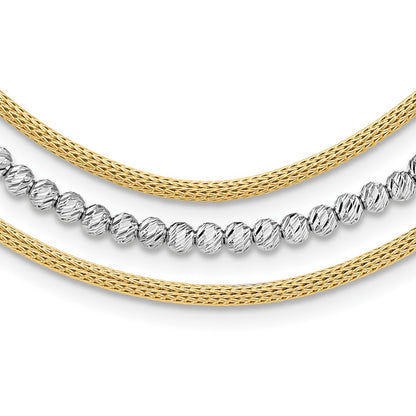 Polished and Diamond-cut Layered Plus 2in ext. Necklace