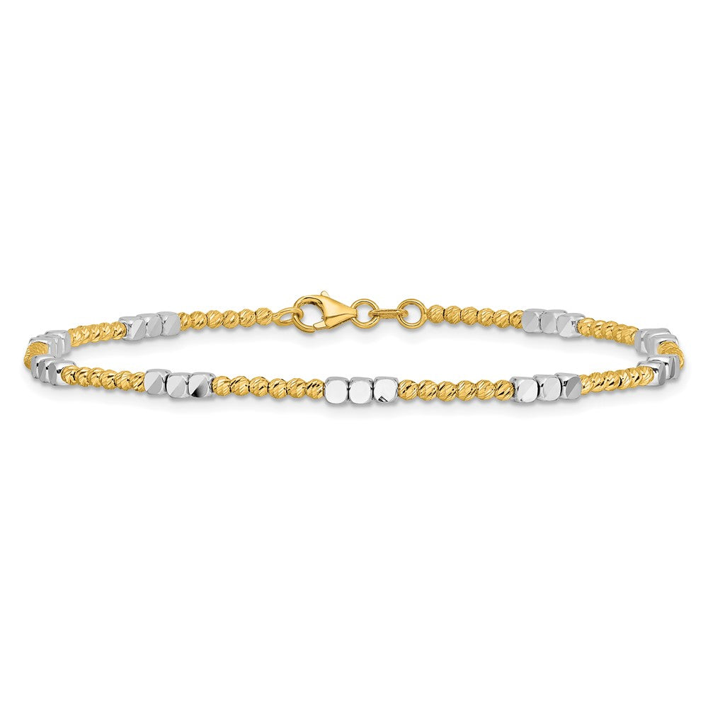 Diamond-cut Beaded Bracelet 7.5" - 7.5mm