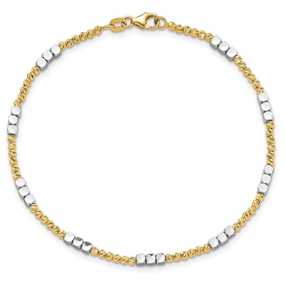 Diamond-cut Beaded Bracelet 7.5" - 7.5mm