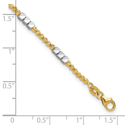 Diamond-cut Beaded Bracelet 7.5" - 7.5mm