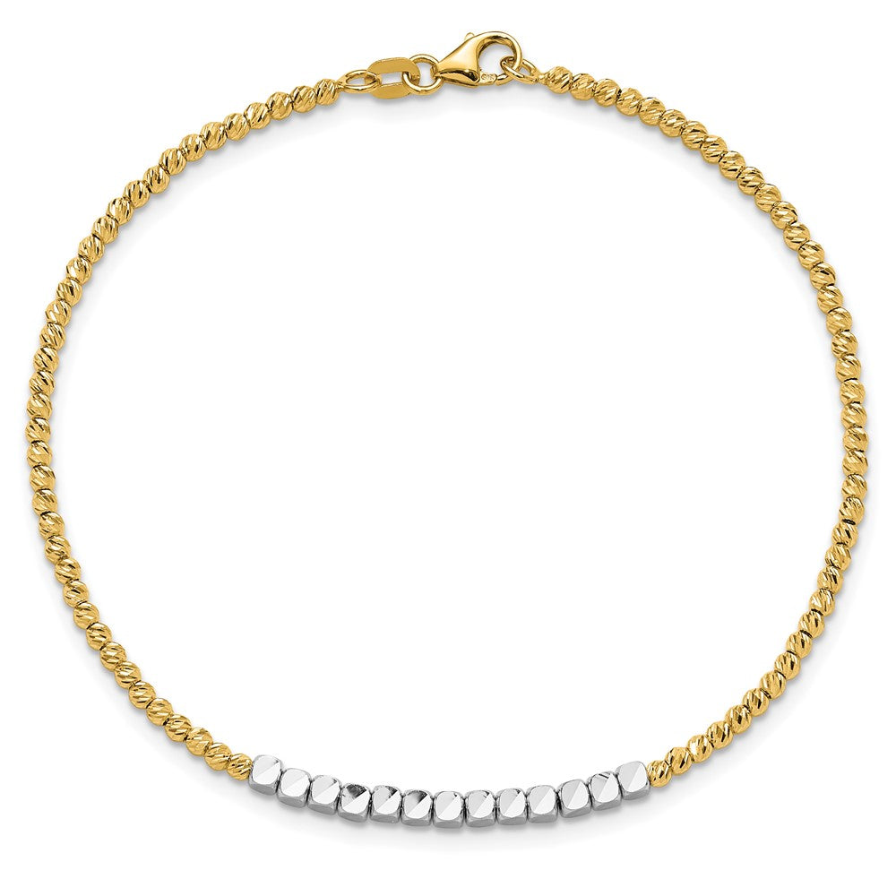 Diamond-cut Beaded Bracelet 7.5" - 2.3mm