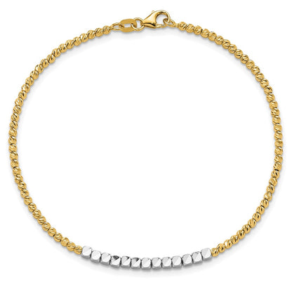 Diamond-cut Beaded Bracelet 7.5" - 2.3mm