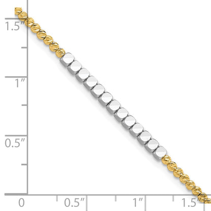 Diamond-cut Beaded Bracelet 7.5" - 2.3mm