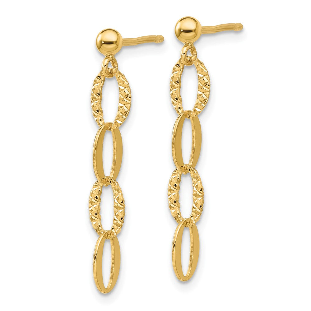 D/C Oval Link Post Dangle Earrings
