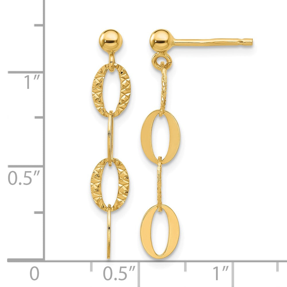 D/C Oval Link Post Dangle Earrings