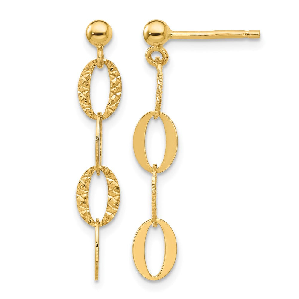 D/C Oval Link Post Dangle Earrings
