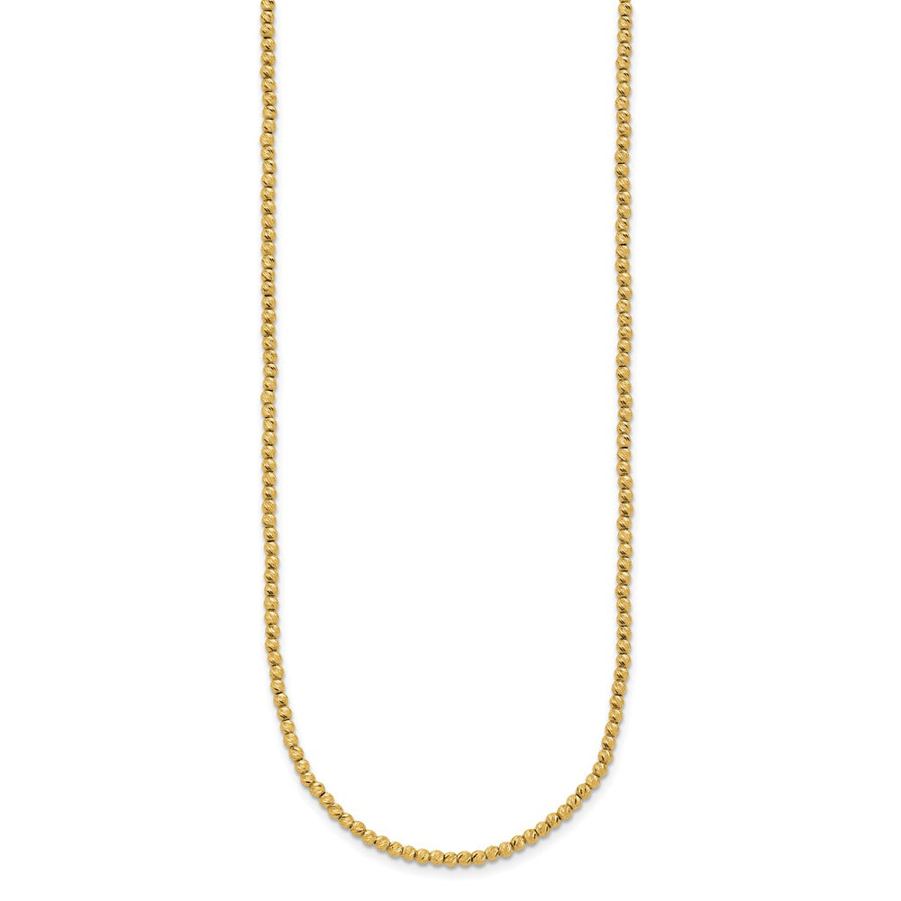 Polished and Diamond-cut Beaded Necklace 18"