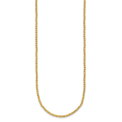 Polished and Diamond-cut Beaded Necklace 18"