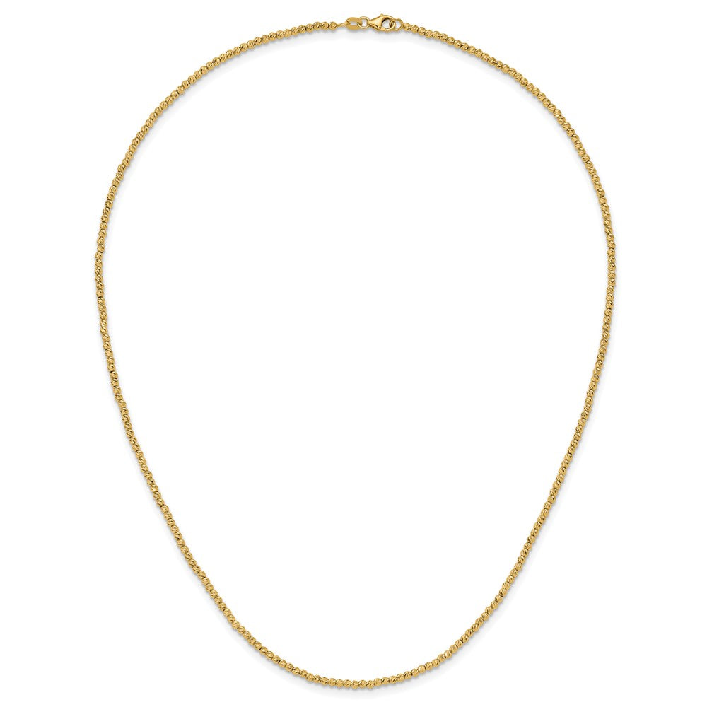 Polished and Diamond-cut Beaded Necklace 18"