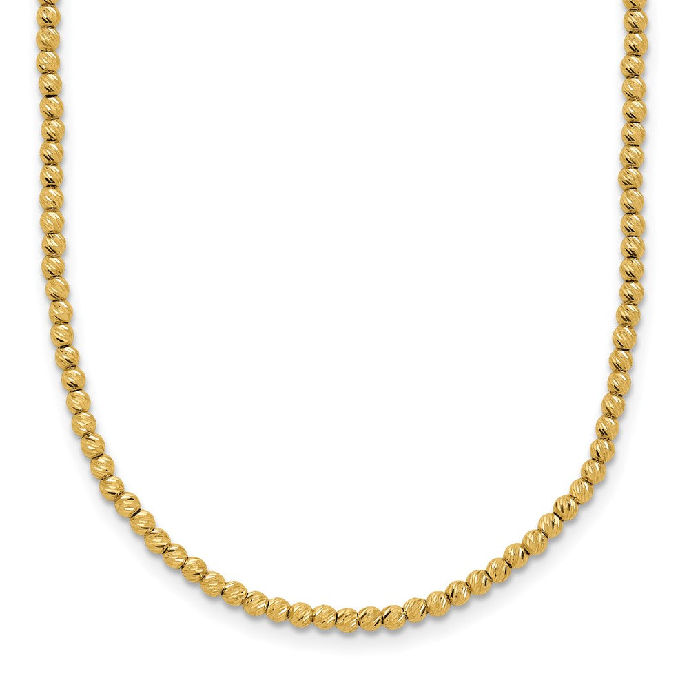 Polished and Diamond-cut Beaded Necklace 18"