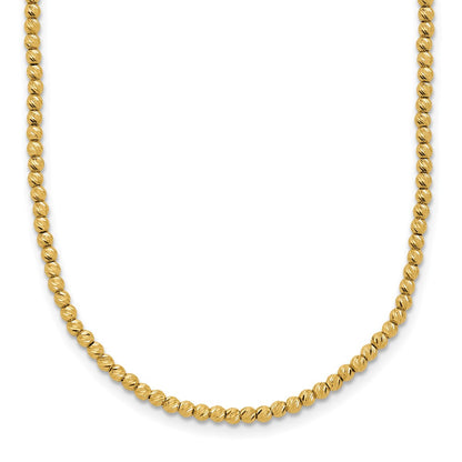 Polished and Diamond-cut Beaded Necklace 18"