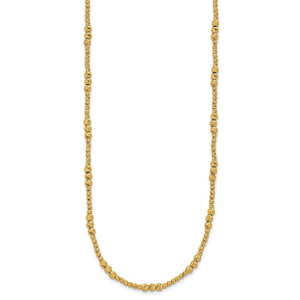 Diamond-cut Beaded Necklace 18" - Yellow Gold