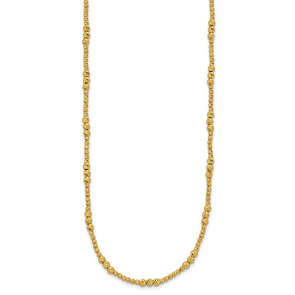 Diamond-cut Beaded Necklace 18" - Yellow Gold