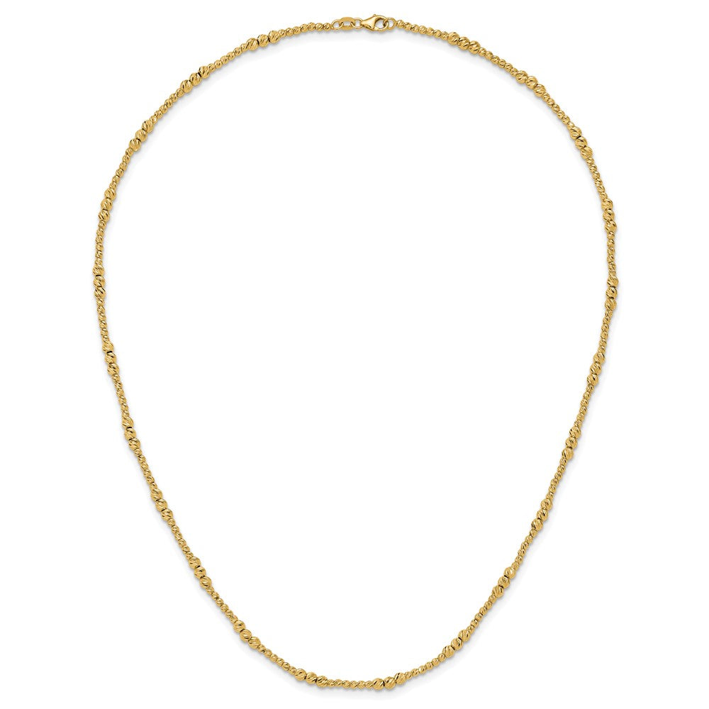 Diamond-cut Beaded Necklace 18" - Yellow Gold