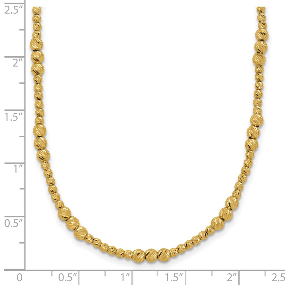 Diamond-cut Beaded Necklace 18" - Yellow Gold