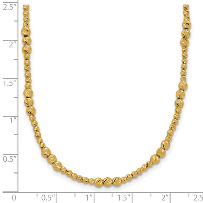 Diamond-cut Beaded Necklace 18" - Yellow Gold