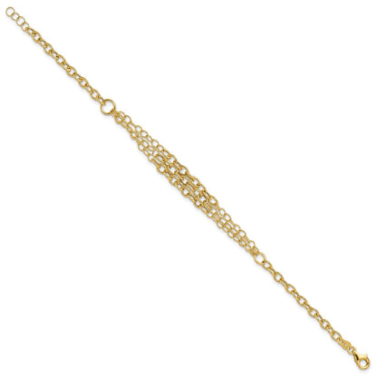 Polished and Textured 3 Layer Fancy w/ .5in ext. Bracelet