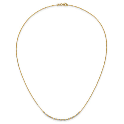 Diamond-cut Beaded Necklace 18" - Two-Tone Gold