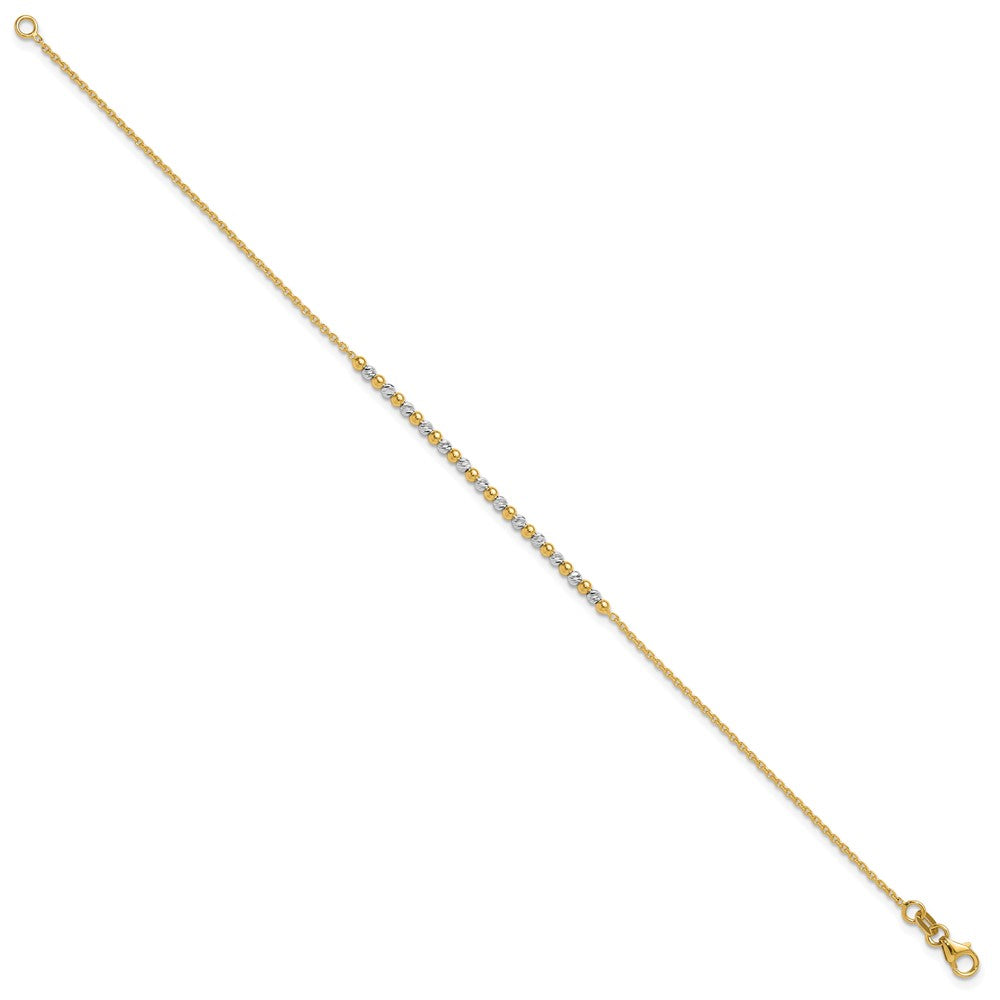 Diamond-cut Beaded Bracelet 7.5" - 1.71g