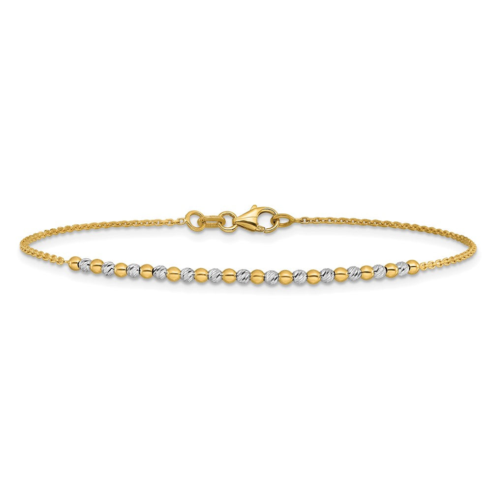 Diamond-cut Beaded Bracelet 7.5" - 1.71g