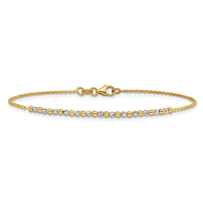 Diamond-cut Beaded Bracelet 7.5" - 1.71g