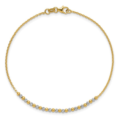 Diamond-cut Beaded Bracelet 7.5" - 1.71g