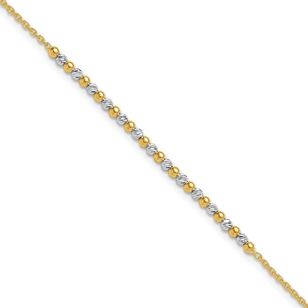 Diamond-cut Beaded Bracelet 7.5" - 1.71g