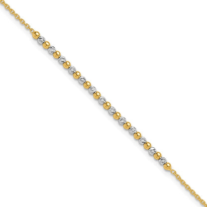 Diamond-cut Beaded Bracelet 7.5" - 1.71g