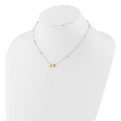 D/C Beaded Double Star w/2in ext. Necklace