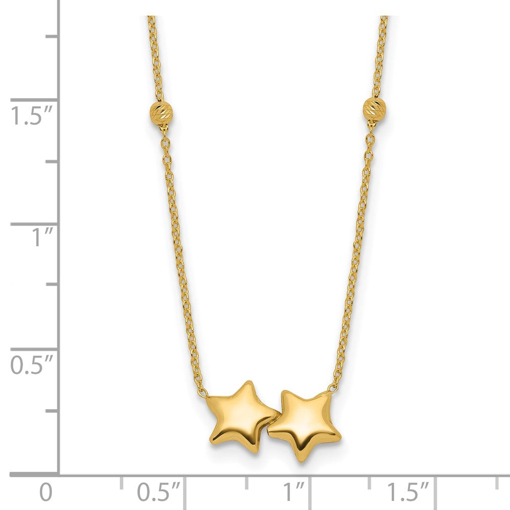 D/C Beaded Double Star w/2in ext. Necklace