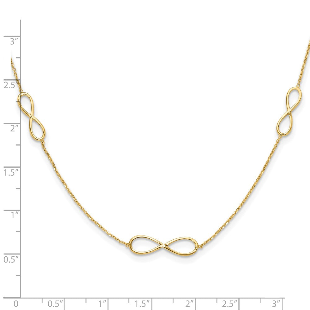 Polished Infinity Stations with 2in ext. Necklace