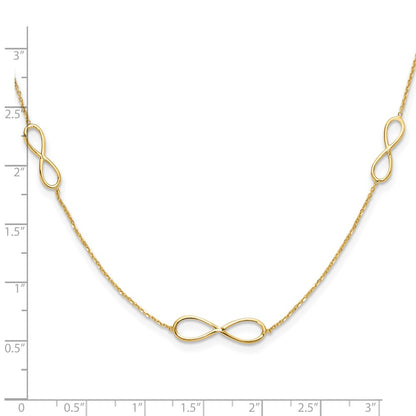 Polished Infinity Stations with 2in ext. Necklace