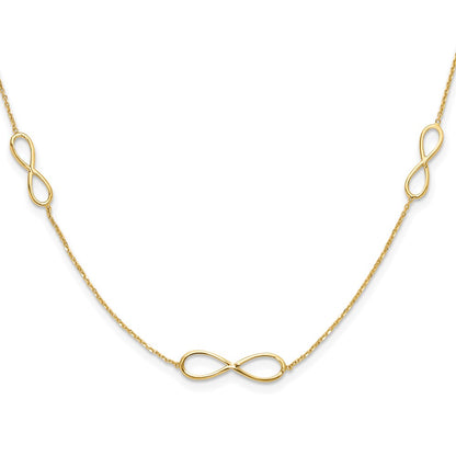 Polished Infinity Stations with 2in ext. Necklace