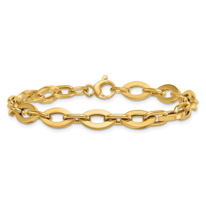 Polished Fancy Link Bracelet 7.5" - 7.3mm