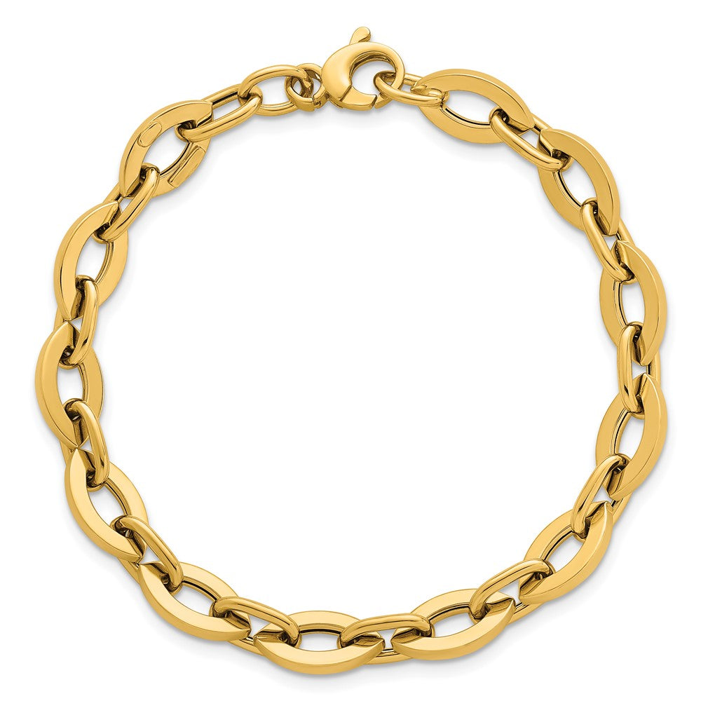 Polished Fancy Link Bracelet 7.5" - 7.3mm