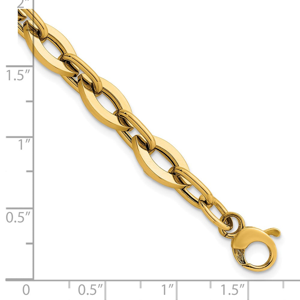Polished Fancy Link Bracelet 7.5" - 7.3mm