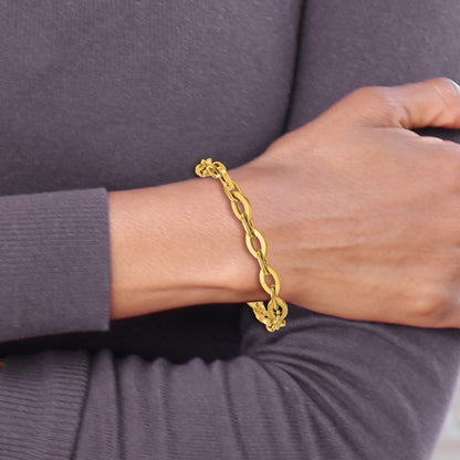 Polished Fancy Link Bracelet 7.5" - 7.3mm