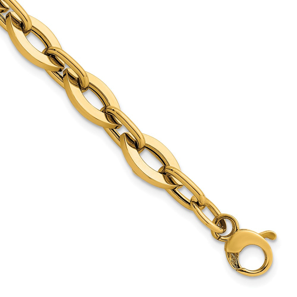 Polished Fancy Link Bracelet 7.5" - 7.3mm