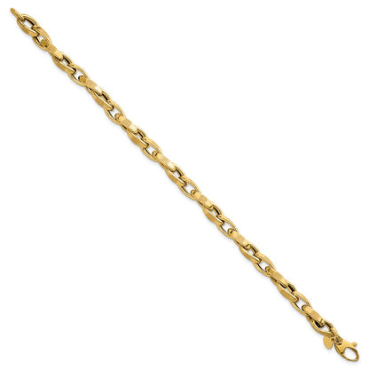 Polished Fancy Textured Open Link Bracelet 7.5" - 5.7mm