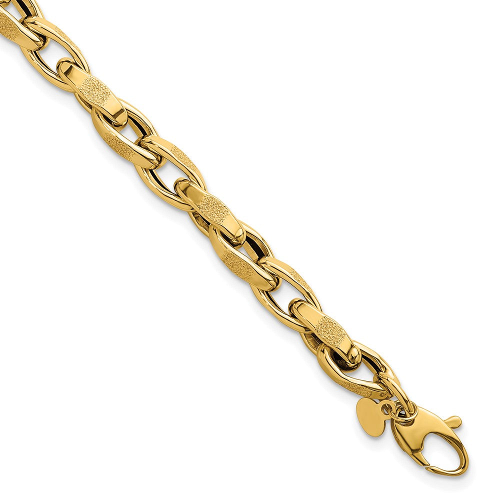 Polished Fancy Textured Open Link Bracelet 7.5" - 5.7mm