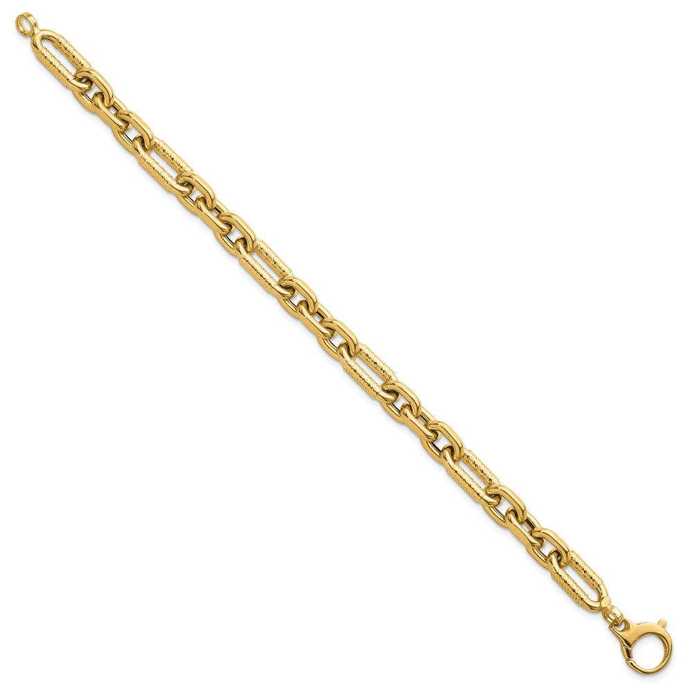 Polished Diamond-cut Fancy Link Bracelet 7.5" - 8.85mm